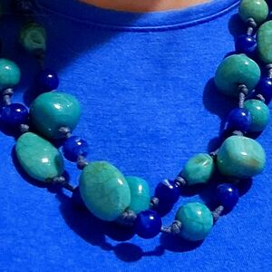 Turquoise and Blue beaded necklace